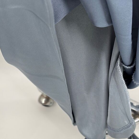 Revelry Jade Satin‎ Charmeuse One -Shoulder Maxi Dress French Blue 2 - Picture 10 of 16